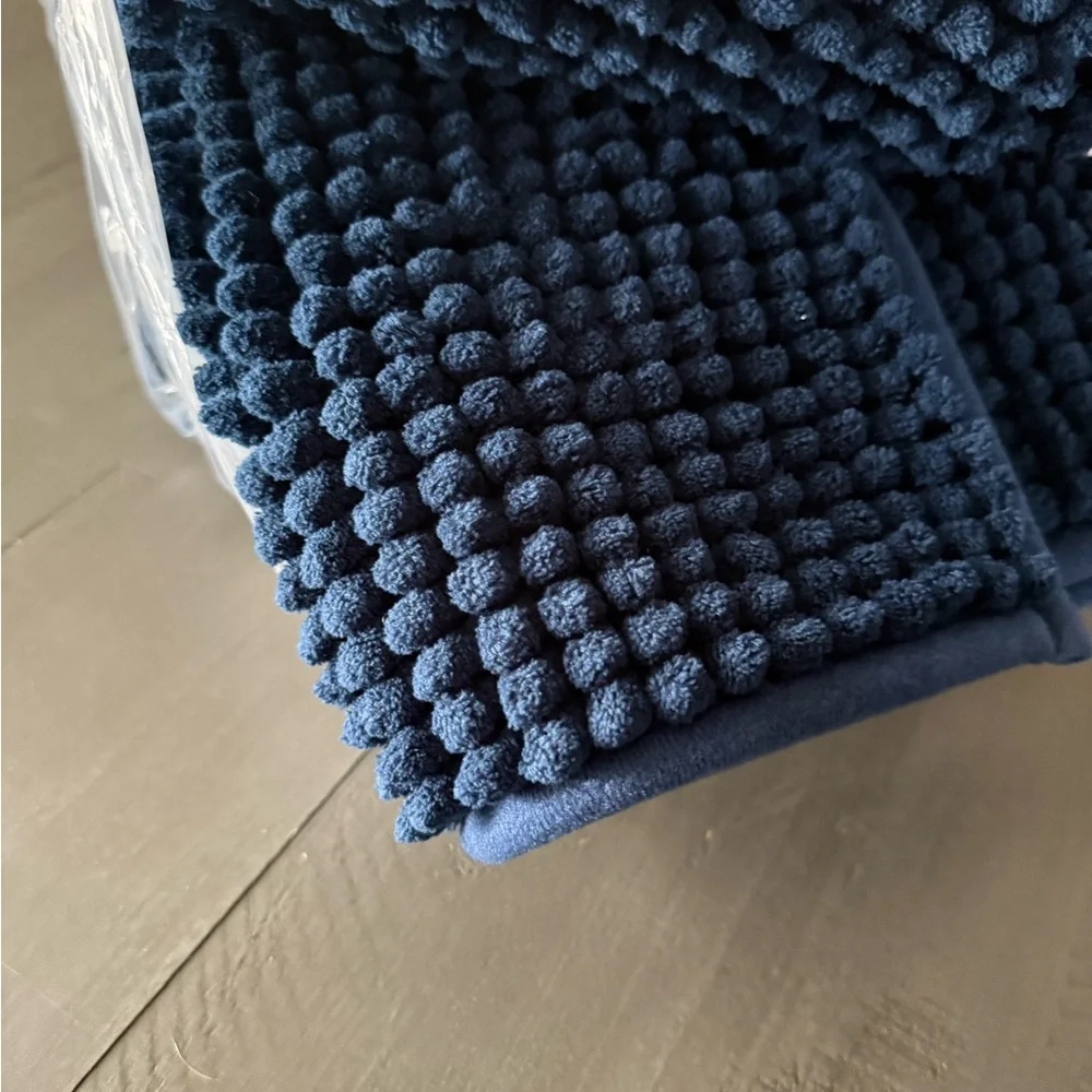 Navy Blue Bath Mat Set of 2